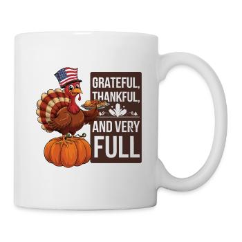Lustiger Thanksgiving Truthahn - Tasse - Weiß - Rechts