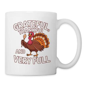 Lustiger Thanksgiving Truthahn - Tasse - Weiß - Rechts