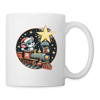 Modèle de Noël Train Souris Étoile Enfants Mignon - Mug blanc - blanc - Droite