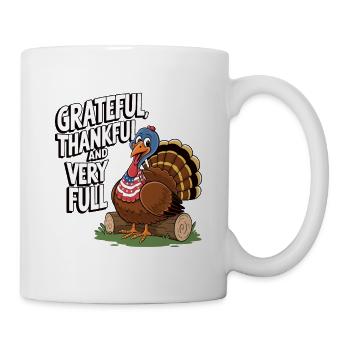 Lustiger Thanksgiving Truthahn - Tasse - Weiß - Rechts