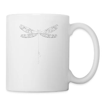 Élégante Libellule Silhouette Art Élégant - Mug blanc - blanc - Droite