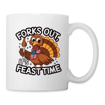Lustiger Thanksgiving Truthahn - Tasse - Weiß - Rechts