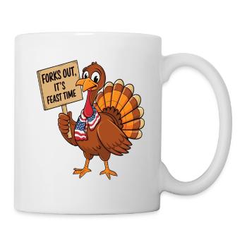 Lustiger Thanksgiving Truthahn - Tasse - Weiß - Rechts