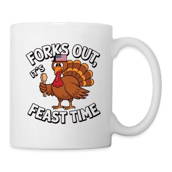 Lustiger Thanksgiving Truthahn - Tasse - Weiß - Rechts