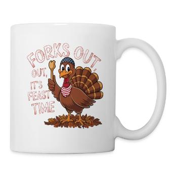 Lustiger Thanksgiving Truthahn - Tasse - Weiß - Rechts