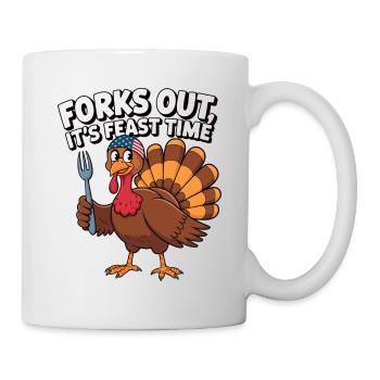 Lustiger Thanksgiving Truthahn - Tasse - Weiß - Rechts