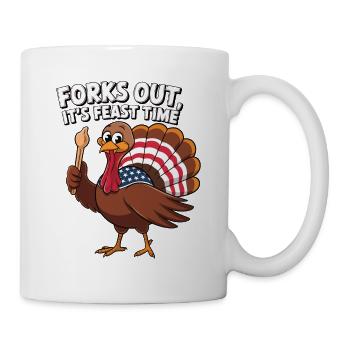 Lustiger Thanksgiving Truthahn - Tasse - Weiß - Rechts
