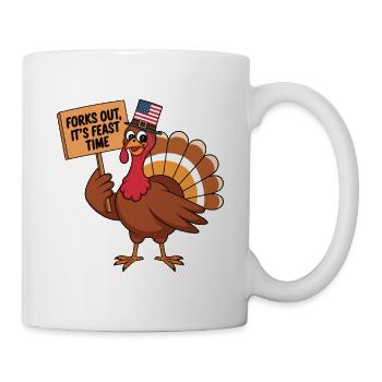 Lustiger Thanksgiving Truthahn - Tasse - Weiß - Rechts