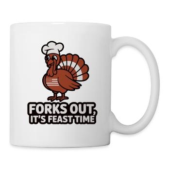Lustiger Thanksgiving Truthahn - Tasse - Weiß - Rechts