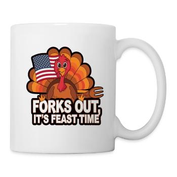 Lustiger Thanksgiving Truthahn - Tasse - Weiß - Rechts
