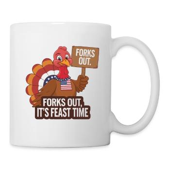 Lustiger Thanksgiving Truthahn - Tasse - Weiß - Rechts