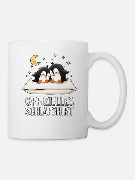 Offizielles Schlafshirt Pinguine Pinguin Paar - Tasse - Weiß