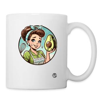 1950s Retro Housewife with Large Avocado - Mug - white - Right