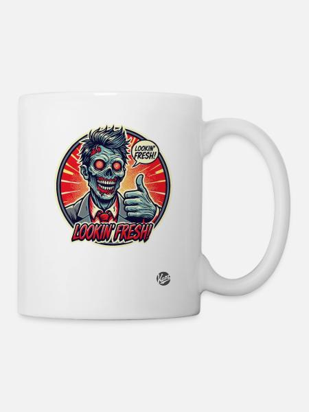 Zombie Daumen hoch: Sieht frisch aus - Tasse - Weiß