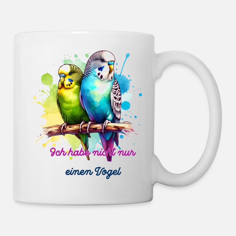 Wellensittich Vogel Papagei - Tasse - Weiß