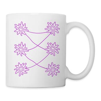 Weiße Alpen Edelweiß Blume Bergblume Berge Wandern - Tasse - Weiß - Rechts