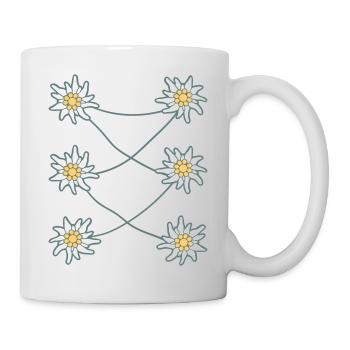 Weiße Alpen Edelweiß Blume Bergblume Berge Wandern - Tasse - Weiß - Rechts