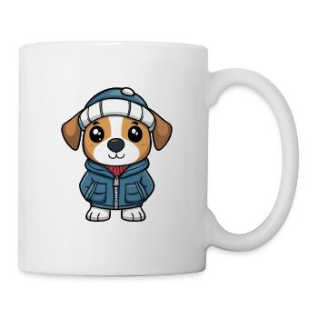 Jack Russell Terrier Hund Winter - Tasse - Weiß - Rechts