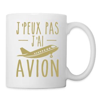 Ich kann nicht Ich habe Flugzeug Humor Luftfahrt Geschenk - Tasse - Weiß - Rechts