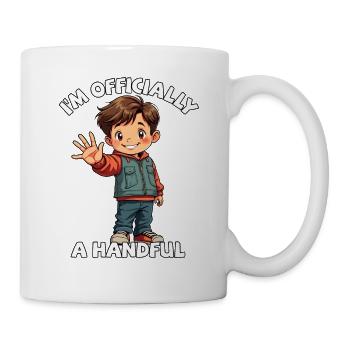 5 Birthday Boy Officially A Handful - Mug - white - Right