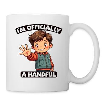5 Birthday Boy Officially A Handful - Mug - white - Right