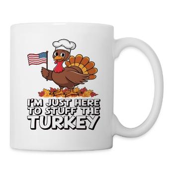 Lustiger Thanksgiving Truthahn - Tasse - Weiß - Rechts