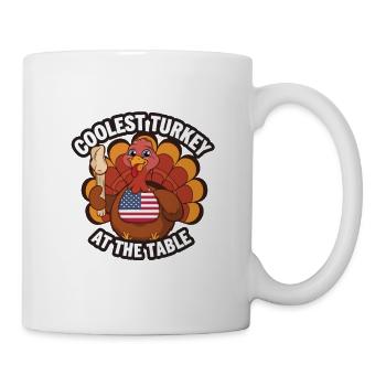 Lustiger Thanksgiving Truthahn - Tasse - Weiß - Rechts
