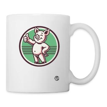 Pouce en l’air – Drôle de cochon - Mug blanc - blanc - Droite