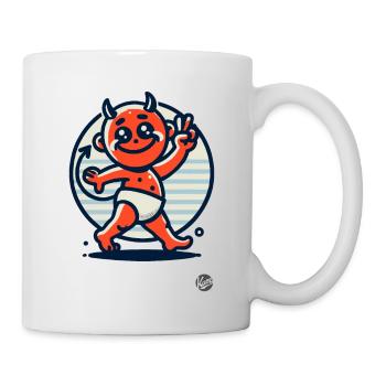 Vintage Retro Cartoon-Stil: Süßer kleiner Teufel - Tasse - Weiß - Rechts