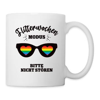 Flitterwochen Bitte Nicht Stören Hochzeitsreise - Tasse - Weiß - Rechts