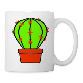 Kaktus Pflanze Stachelig Stacheln Wüsten Kakteen - Tasse - Weiß - Rechts