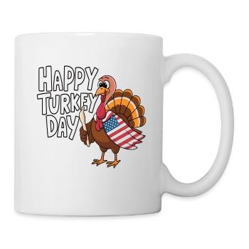 Lustiger Thanksgiving Truthahn - Tasse - Weiß - Rechts