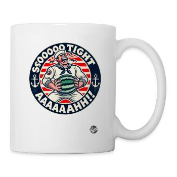 Weeping sailor with bowler hat: It's so tight! - Mug - white - Right