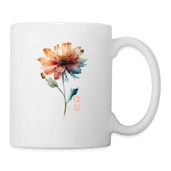 Watercolor Flower with Japanese Text Watercolor - Mug - white - Right
