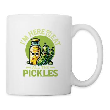 Je suis ici pour manger tous les cornichons Pickle Vegan Cucum - Mug blanc - blanc - Droite