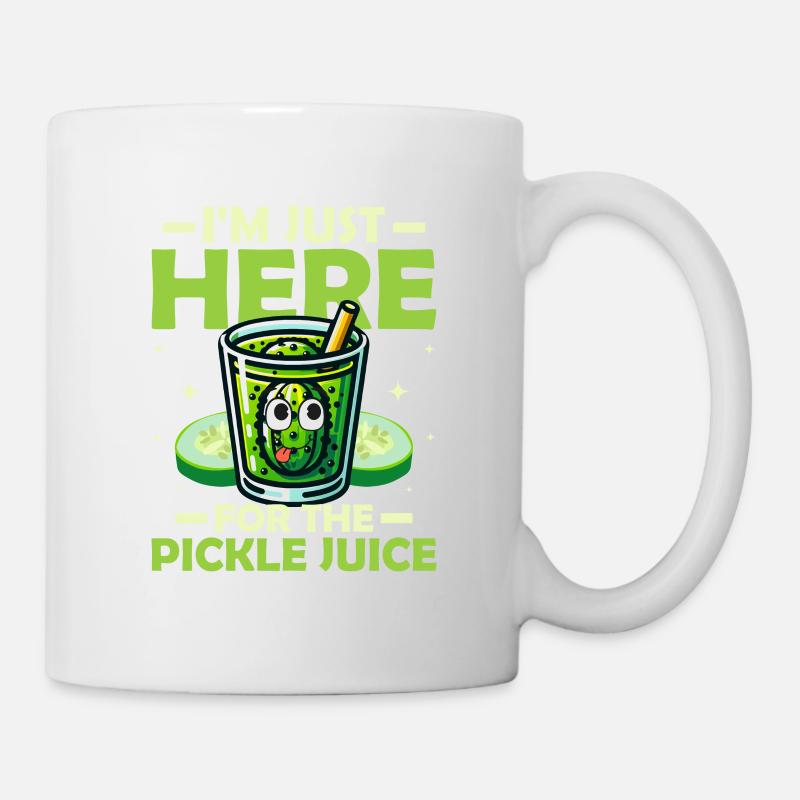 Je suis juste ici pour le jus de cornichon Cornichon végétalien Cu - Mug blanc - blanc