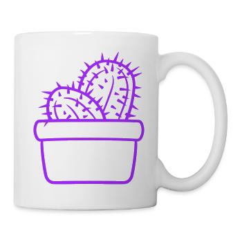 Kaktus Pflanze Stachelig Stacheln Wüsten Kakteen - Tasse - Weiß - Rechts