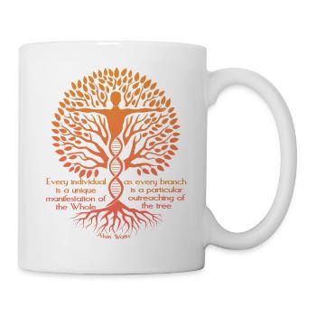 Alan Watts Arbre de vie ADN Art zen spirituel - Mug blanc - blanc - Droite