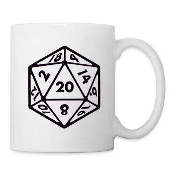 Würfel D20 W20 Tabletop RPG Pen and Paper - Tasse - Weiß - Rechts