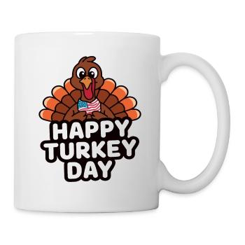 Lustiger Thanksgiving Truthahn - Tasse - Weiß - Rechts