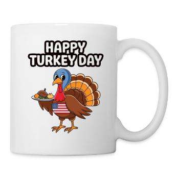 Lustiger Thanksgiving Truthahn - Tasse - Weiß - Rechts