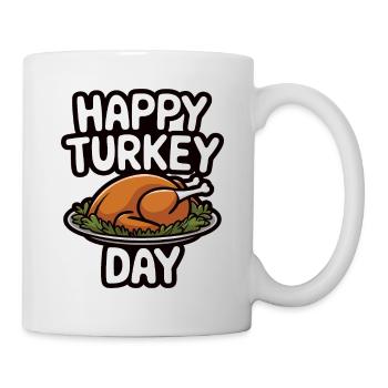 Lustiger Thanksgiving Truthahn - Tasse - Weiß - Rechts