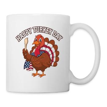 Lustiger Thanksgiving Truthahn - Tasse - Weiß - Rechts
