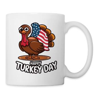 Lustiger Thanksgiving Truthahn - Tasse - Weiß - Rechts