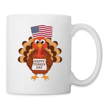 Lustiger Thanksgiving Truthahn - Tasse - Weiß - Rechts
