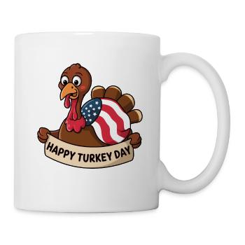Lustiger Thanksgiving Truthahn - Tasse - Weiß - Rechts