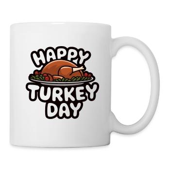 Lustiger Thanksgiving Truthahn - Tasse - Weiß - Rechts