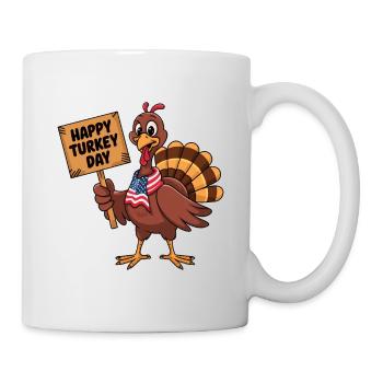 Lustiger Thanksgiving Truthahn - Tasse - Weiß - Rechts