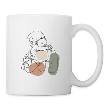 Vater mit Kind Baby - Tasse - Weiß - Rechts