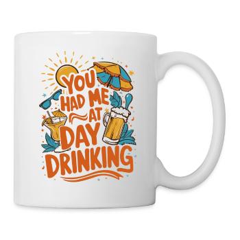 Tag Trinken Lustiger Humor Zitat Retro Stil - Tasse - Weiß - Rechts